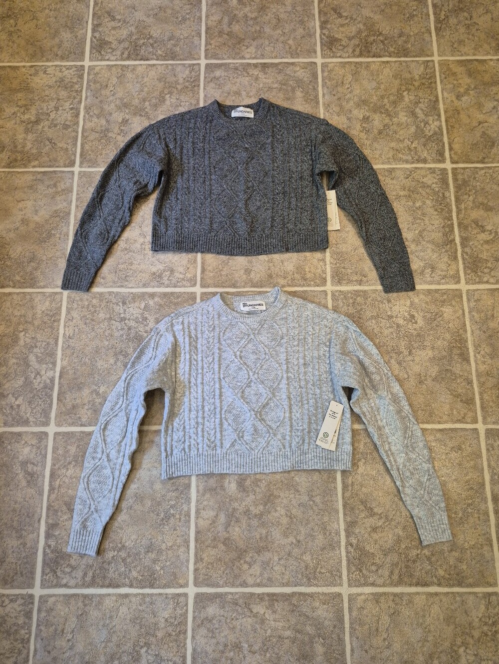 NWT Lot Of 2 No Boundaries Grey Crewneck Sweaters Size XXS 00